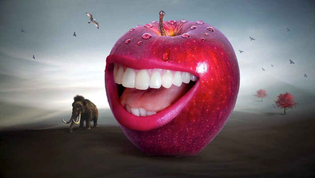 りんごの中にある歯
